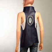 Chaleco de piel Azul