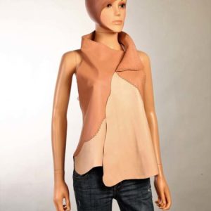 Chaleco de piel Rosa Palo Chaleco de piel Rosa Palo
